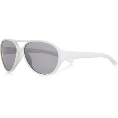 Mini boys white mirror pilot sunglasses